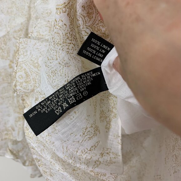 Ralph Lauren Black Label Gold Paisley Ruffle Skirt Size 2 - Picture 3 of 4